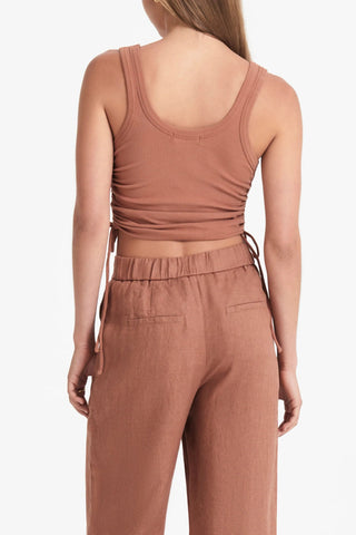 Mika Drawstring Tank - Terracotta - Singlet - Nude Lucy - The Soho Movement