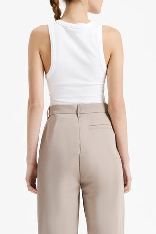 Monroe Organic Rib Tank - White - Singlet - Nude Lucy - The Soho Movement