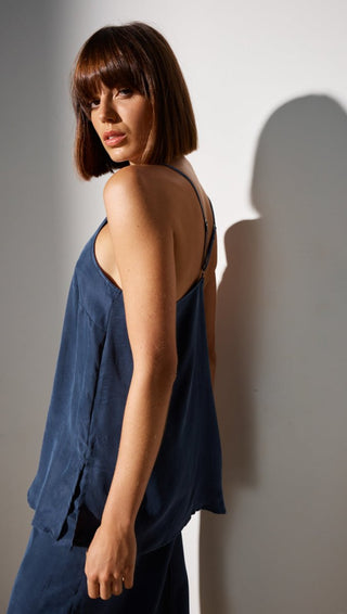 Nala Cupro Cami - Navy - Cami - Staple The Label - The Soho Movement