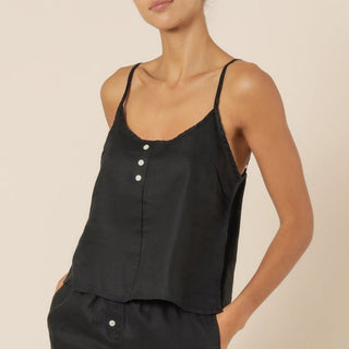 Nude Linen Lounge Cami - Black - Nude Lucy - The Soho Movement