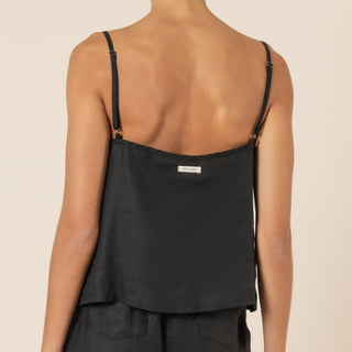 Nude Linen Lounge Cami - Black - Nude Lucy - The Soho Movement