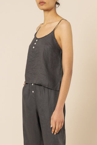 Nude Linen Lounge Cami - Coal - Nude Lucy - The Soho Movement