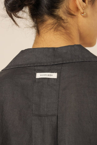 Nude Linen Lounge Shirt - Coal - Shirts & Tops - Nude Lucy - The Soho Movement