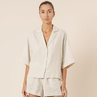 Nude Linen Lounge Shirt - Natural - Shirts & Tops - Nude Lucy - The Soho Movement