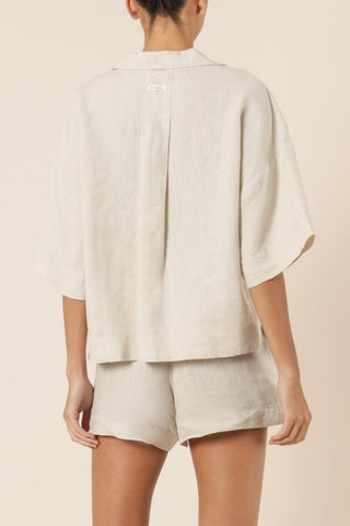 Nude Linen Lounge Shirt - Natural - Shirts & Tops - Nude Lucy - The Soho Movement