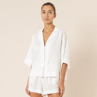 Nude Linen Lounge Shirt - White - Shirts & Tops - Nude Lucy - The Soho Movement