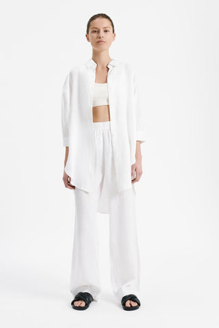 Nude Lounge Longline Shirt - White - Shirts & Tops - Nude Lucy - The Soho Movement