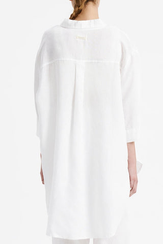 Nude Lounge Longline Shirt - White - Shirts & Tops - Nude Lucy - The Soho Movement