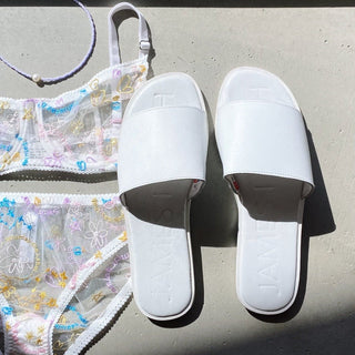 On Duty Slides - White - Shoes - James Smith - The Soho Movement