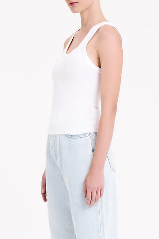 Organic Rib Singlet - White - Singlet - Nude Lucy - The Soho Movement