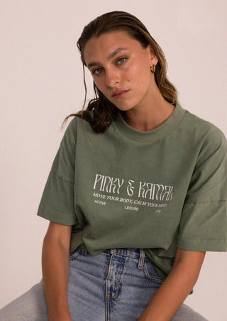 Pinky & Kamal Logo Tee - Sage - Pinky & Kamal - The Soho Movement