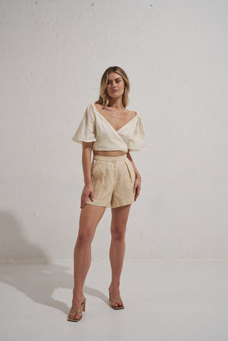 Repose Wrap Top - Cream - Blouse - MØN RENN - The Soho Movement
