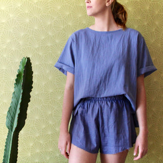 Staple Linen Tee - Washed Navy