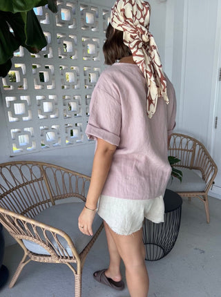 Staple Linen Tee - Rose - The Soho Movement - The Soho Movement