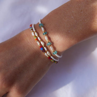 Vintage Rainbow Bracelet with Freshwater Pearls - Bracelets - Divine Creatures - The Soho Movement