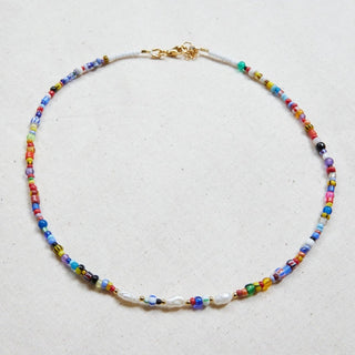 Vintage Rainbow Necklace with Freshwater Pearls - Necklaces - Divine Creatures - The Soho Movement