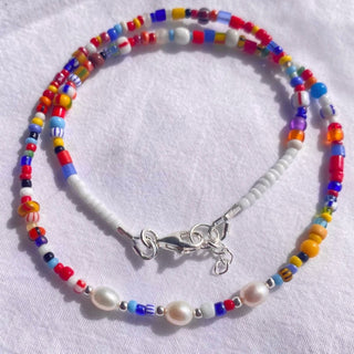 Vintage Rainbow Necklace with Freshwater Pearls - Necklaces - Divine Creatures - The Soho Movement