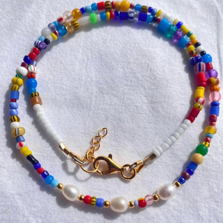 Vintage Rainbow Necklace with Freshwater Pearls - Necklaces - Divine Creatures - The Soho Movement