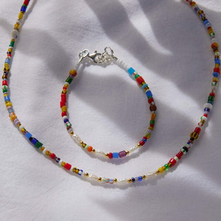 Vintage Rainbow Necklace with Freshwater Pearls - Necklaces - Divine Creatures - The Soho Movement